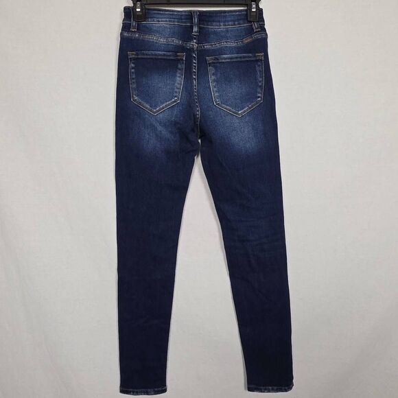KanCan for Maurices Distressed Skinny Jeans Dark Wash 25 - Picture 4 of 9